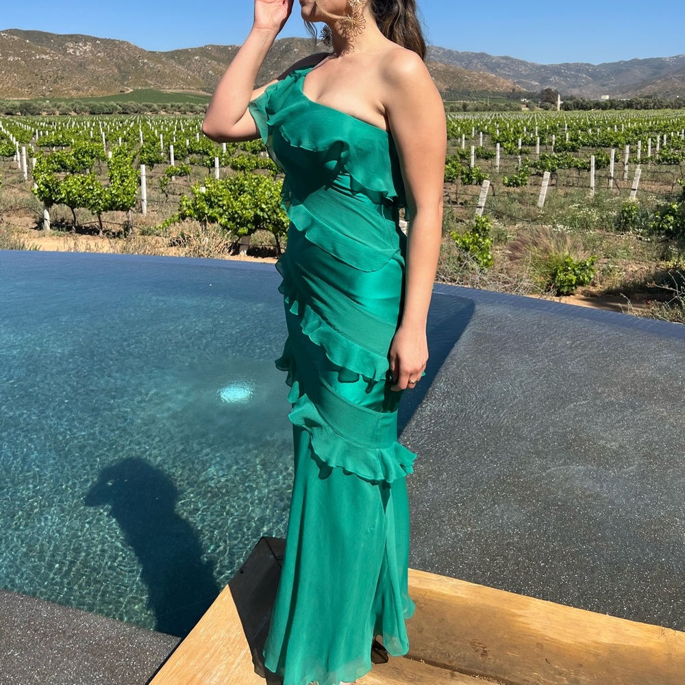 ASOS Ruffle Bias One Shoulder Maxi Dress